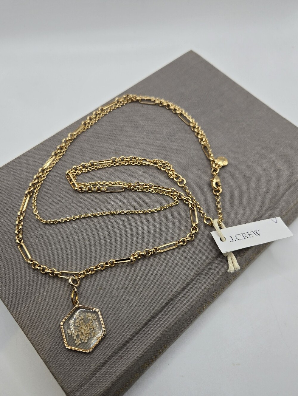 J.Crew Gold Tone Watch Chain Necklace Victorian Revival Aesthetic 19" charm